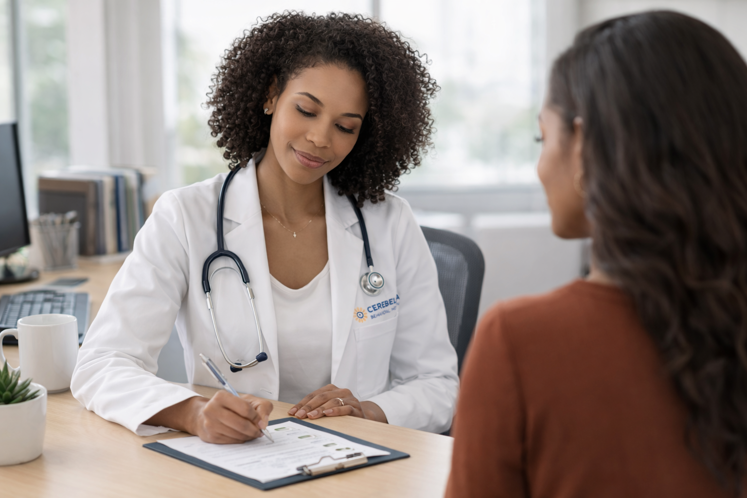 Nurse practitioners evaluation in bright office